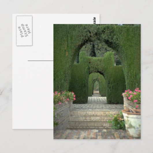 De tuinen van het Alhambra, Granada, Spanje Briefkaart (Voorkant / Achterkant)