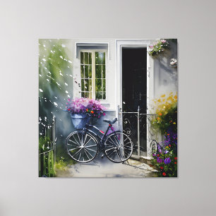 De tuinfiets canvas afdruk