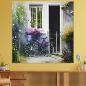 De tuinfiets canvas afdruk (Insitu (Woonkamer))