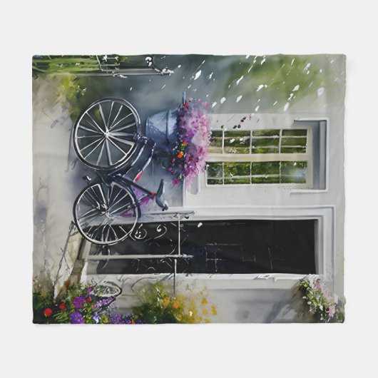 De tuinfiets fleece deken (Voorkant (Horizontaal))