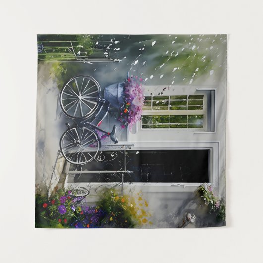 De tuinfiets wandkleed (Voorkant (horizontaal))