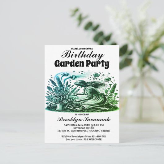 De Tuinfluisterfeest Uitnodiging (Staand voorkant)