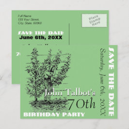 De tuinman 70ste verjaardagsfeest Save the Date Aankondigingskaart