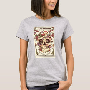 De tuinman schedel Tarot Kaart T-shirt