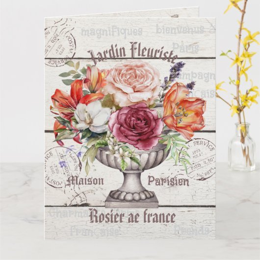 De tuinman Stekplanten Rustieke Franse hout Kaart (Gele Bloem)