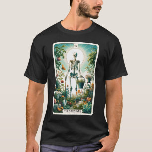 De Tuinman Tarot Kaart Skeleton Tuinieren T-shirt