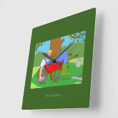 De tuinman vierkante klok (Hoek)