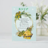 De tuinpartij RSVP kaartje (Staand voorkant)