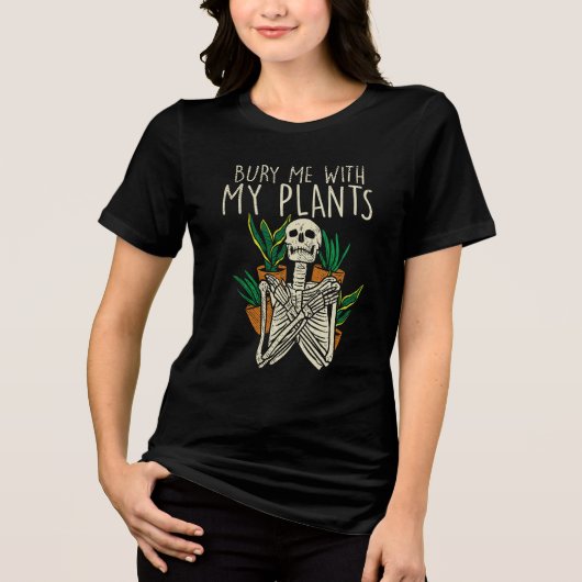 De tuinraad wast me met mijn Planten skelet Tri-Blend Shirt (Voorkant)