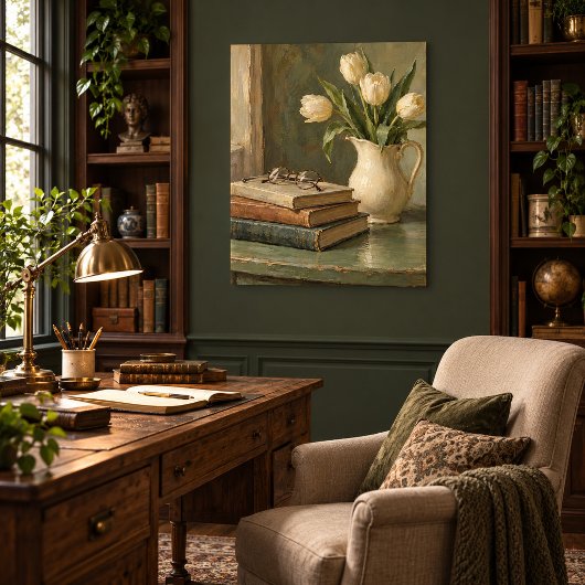 De Tulpen Leestafel Kunstprint Poster