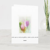 De Tulpen van de waterverf Kaart (Achterkant)