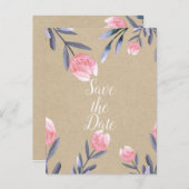 De Tulpen van de Waterverf van de Lente van de pea Aankondigingskaart (Voorkant / Achterkant)