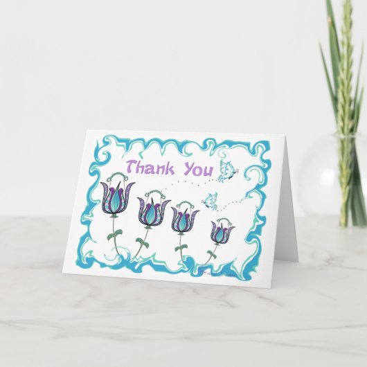De Tulpen van Whimsy danken u kaarden Bedankkaart (Voorkant)