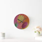 De tulpenontwerp van de waterverf ronde klok (Huis)