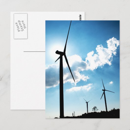 De turbine van de wind briefkaart (Voorkant / Achterkant)