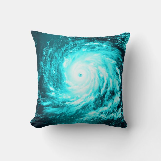 De turkooise Blauwe Spiraalvormige Draaikolk van Kussen (Voorkant)