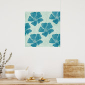 De turkooise Druk van de Bloem Poster (Keuken)