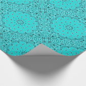 De turkooise Druk van de Stof van de Sjaal van Cadeaupapier (Hoek)