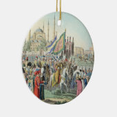 De Turkse sultan herziet zijn Janissaries (engr Keramisch Ornament (Rechts)