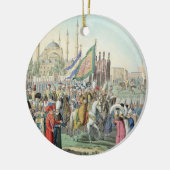 De Turkse sultan herziet zijn Janissaries (engr Keramisch Ornament (Links)