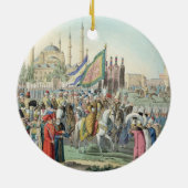 De Turkse sultan herziet zijn Janissaries (engr Keramisch Ornament (Achterkant)