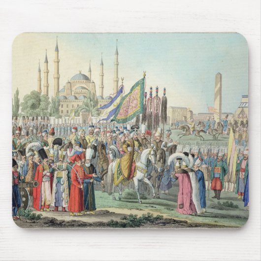 De Turkse sultan herziet zijn Janissaries (engr Muismat (Voorkant)