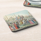 De Turkse sultan herziet zijn Janissaries (engr Onderzetter (Linkerzijde)