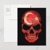 De Turkse vlag op zwart Briefkaart (Voorkant / Achterkant)