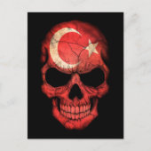 De Turkse vlag op zwart Briefkaart (Voorkant)