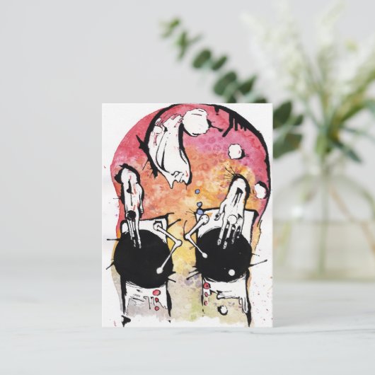 de turntablist briefkaart (Staand voorkant)