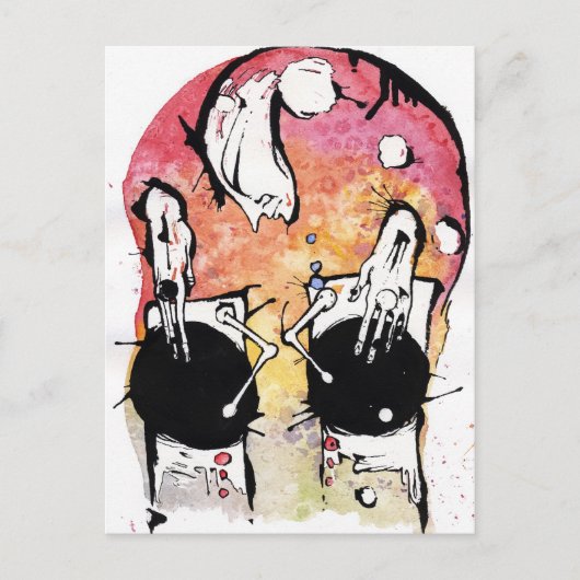 de turntablist briefkaart (Voorkant)