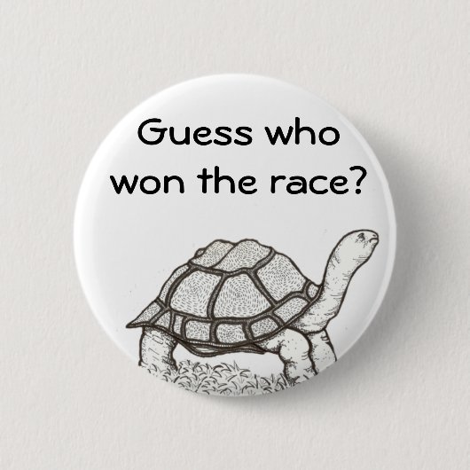 De Turtle Won Badge Ronde Button 5,7 Cm (Voorkant)