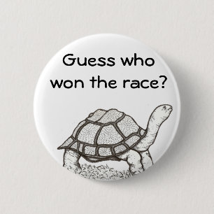 De Turtle Won Badge Ronde Button 5,7 Cm