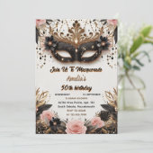 De Tutu Zwart Goud Chic Maskerade 50e Verjaardag Kaart (Staand voorkant)