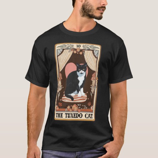 De Tuxedo Cat Tarot Kaart Tuxedo Cat Tuxedo Moeder T-shirt (Voorkant)