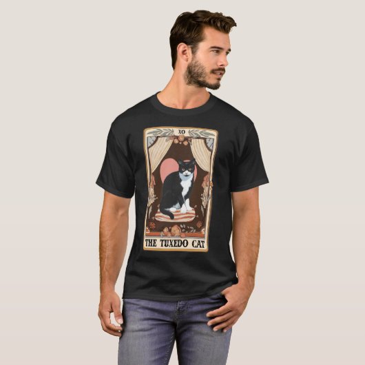 De Tuxedo Cat Tarot Kaart Tuxedo Cat Tuxedo Moeder T-shirt (Voorkant volledig)