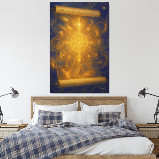 De twaalf assen van de paradox canvas afdruk (Insitu (Slaapkamer))