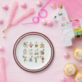 De twaalf dagen Kerstmis, uw randkleur Papieren Bordje (Feest)