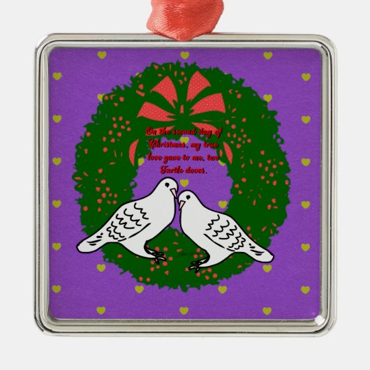 De twaalf dagen kerstvakantie-Collectie: dag twee Metalen Ornament (Voorkant)