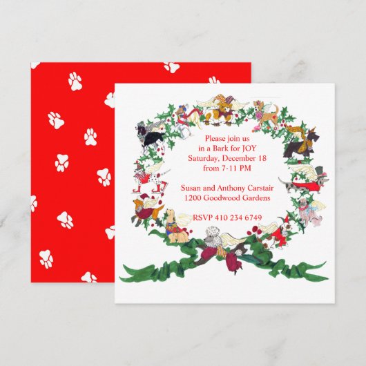 De twaalf dagen van de kerstuitnodiging kaart (Voorkant / Achterkant)