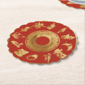De twaalf dagen van de rode kerst kartonnen onderzetters (Gekanteld)