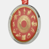De twaalf dagen van de rode kerst metalen ornament (Links)
