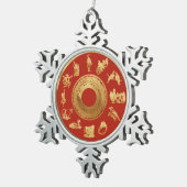 De twaalf dagen van de rode kerst tin sneeuwvlok ornament (Rechts)