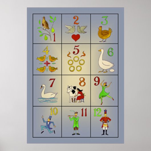 De twaalf dagen van het Poster van de kerstsong (Voorkant)