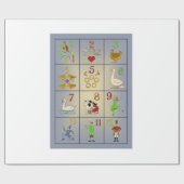 De twaalf dagen van het Poster van de kerstsong Cadeaupapier (Vlak)