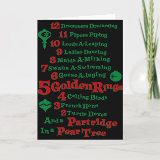 De twaalf dagen van Kerstmis Feestdagen Kaart