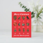 De Twaalf Dagen Van Kerstmis Feestdagenkaart (Staand voorkant)