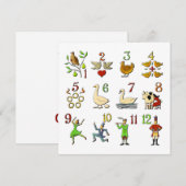 De twaalf kerstdagen feestdagenkaart (Voorkant / Achterkant)