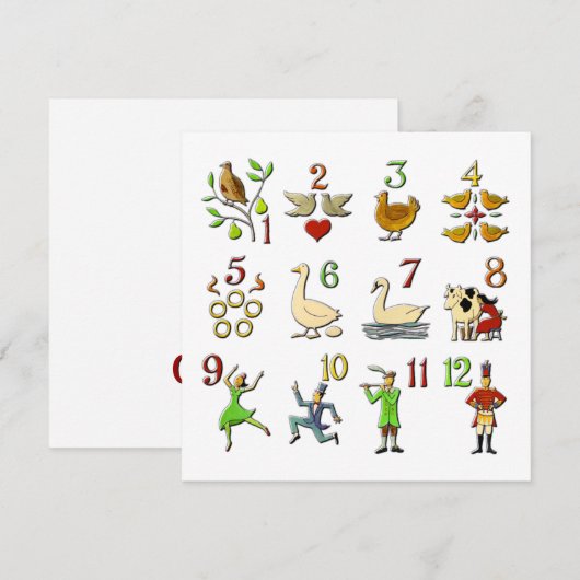 De twaalf kerstdagen feestdagenkaart (Voorkant / Achterkant)