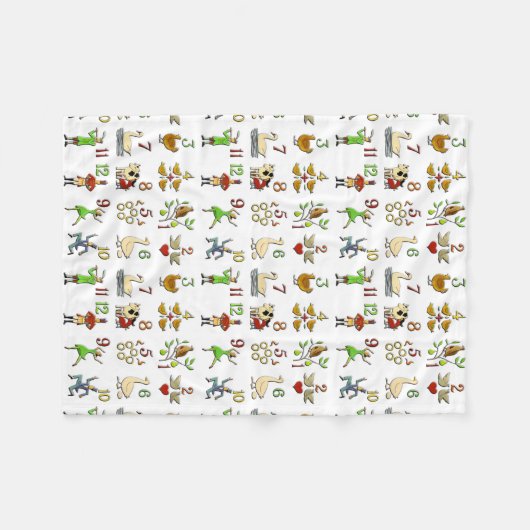 De twaalf kerstdagen fleece deken (Voorkant (Horizontaal))